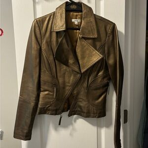Cache leather coat